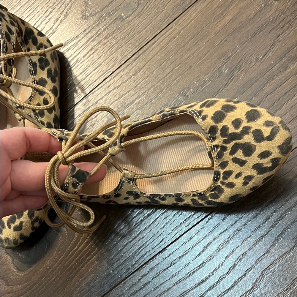 Old Navy Animal Print Lace-Up Flats - Picture 7 of 9
